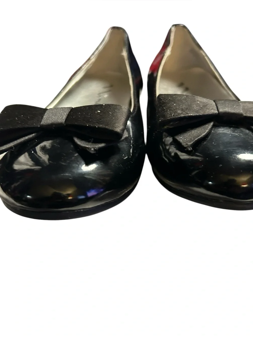 Nina Kids Pegasus Ballet Flats Black Patent Bow Dress Shoes Girls Size 5